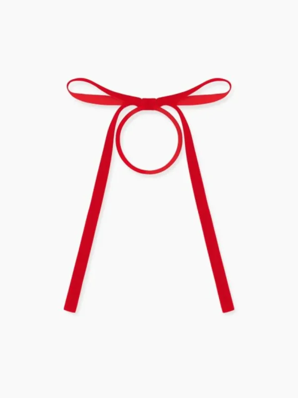 La Coqueta Hair Accessories | View All^Red Velvet Bow Girl Hair Tie