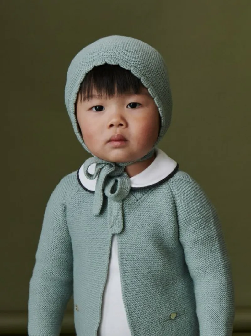 La Coqueta Accessories | Knitted Clothes & Accessories^Sage Green Olfa Merino Baby Bonnet