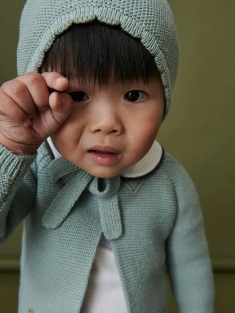 La Coqueta Accessories | Knitted Clothes & Accessories^Sage Green Olfa Merino Baby Bonnet