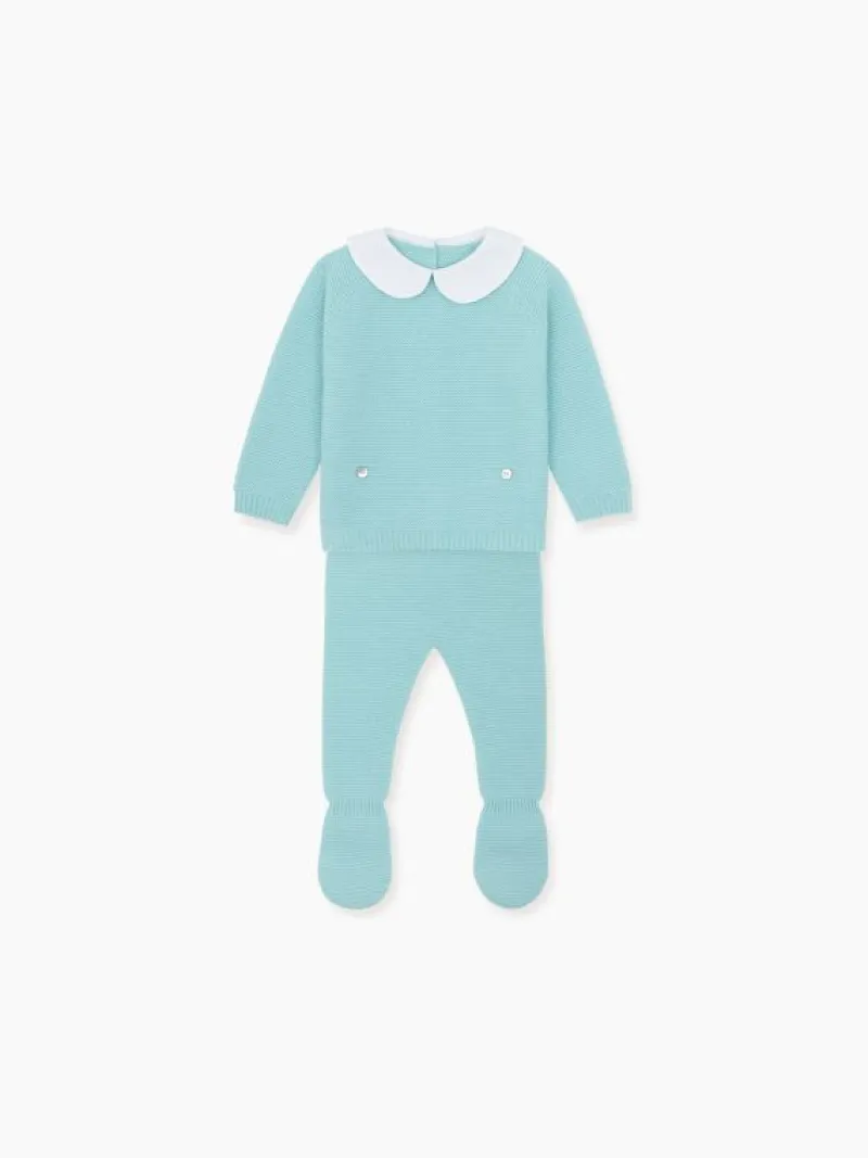 La Coqueta View All | Knitted Clothes & Accessories^Sage Green Palmira Cashmere Baby Set
