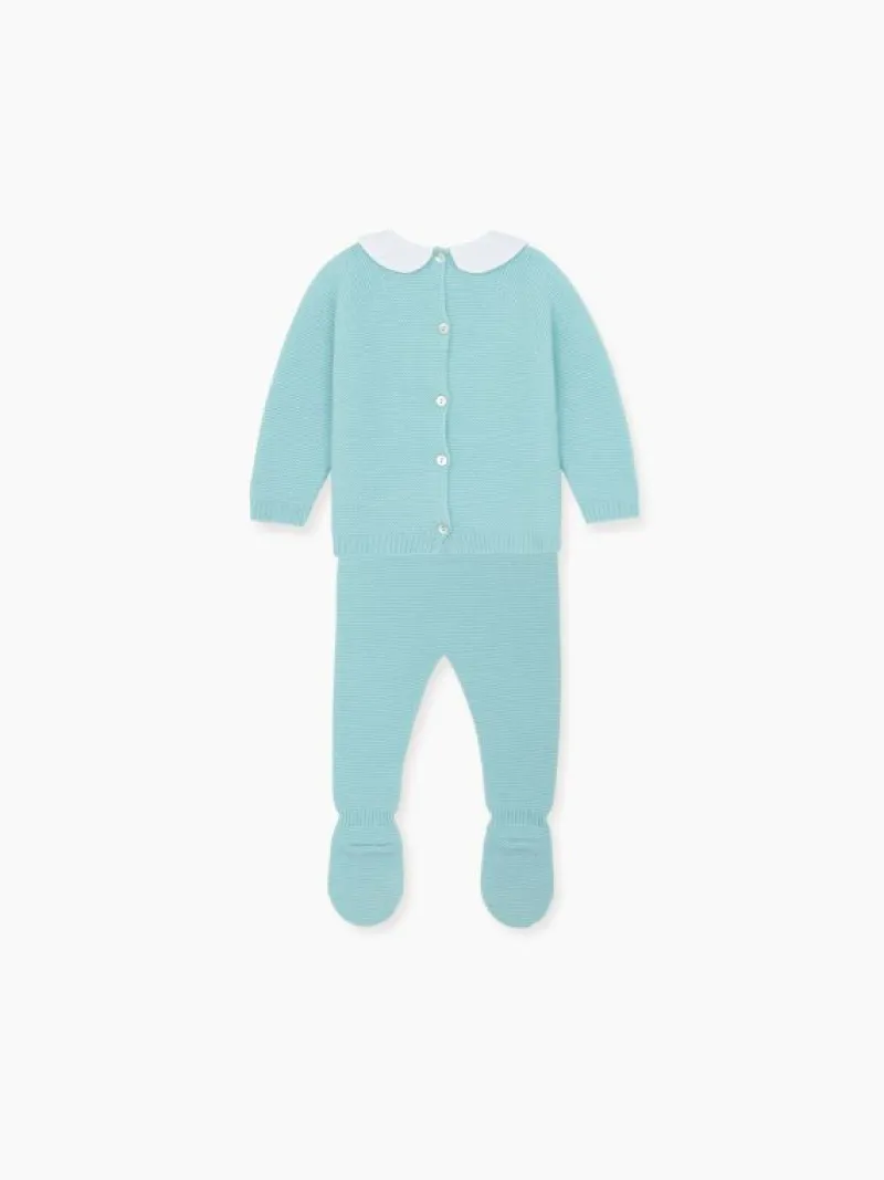 La Coqueta View All | Knitted Clothes & Accessories^Sage Green Palmira Cashmere Baby Set