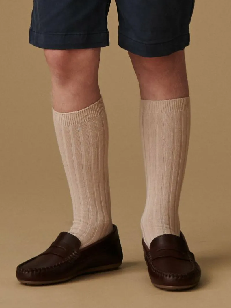 La Coqueta Socks & Tights | Socks & Tights^Stone Ribbed Knee High Kids Socks
