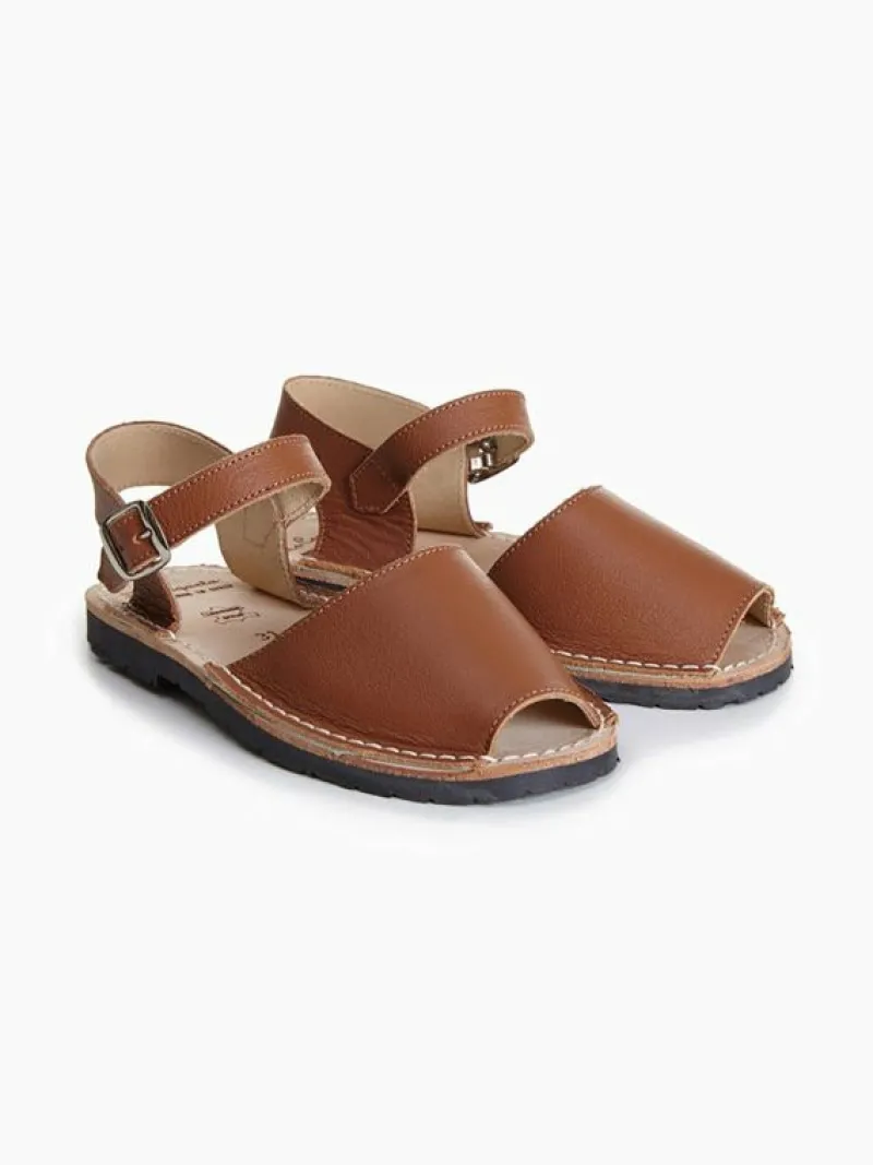 La Coqueta Boys Shoes/Boys Shoes | First Walker Shoes^Tan Leather Avarca Leather Kids Sandals