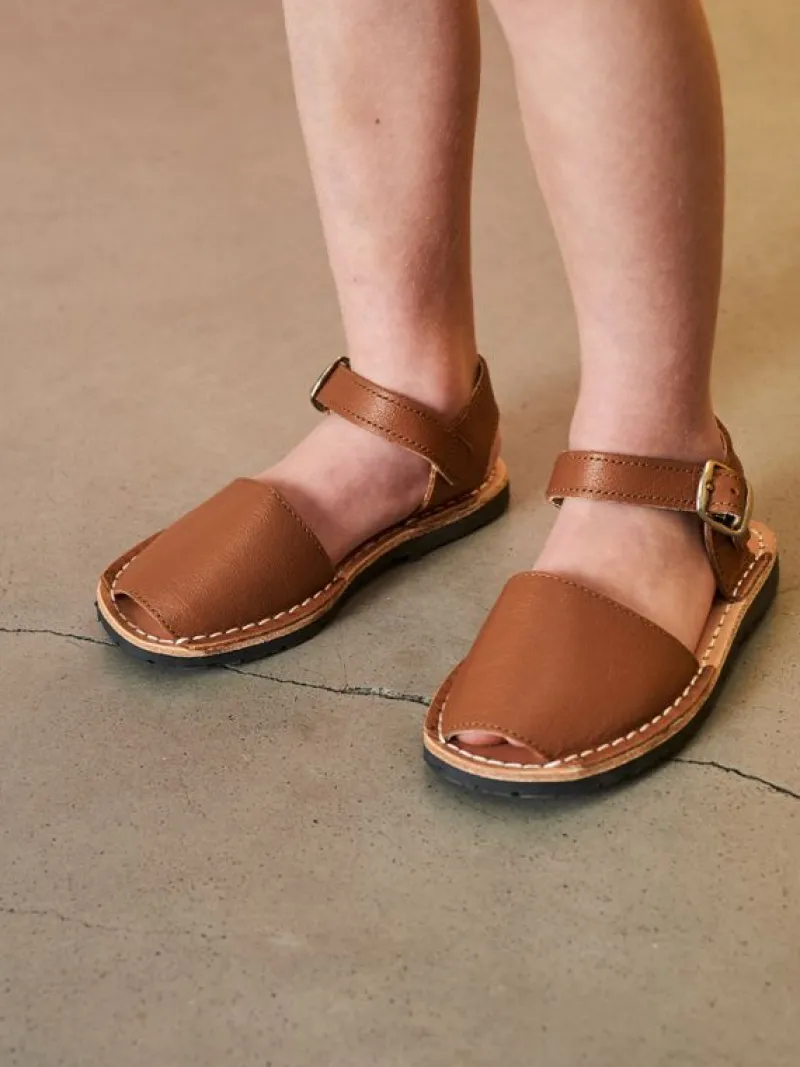 La Coqueta Boys Shoes/Boys Shoes | First Walker Shoes^Tan Leather Avarca Leather Kids Sandals