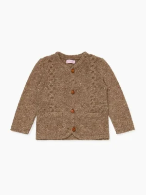 La Coqueta Knitted Clothes & Accessories | Baby Boy^Taupe Zas Merino Baby Cardigan