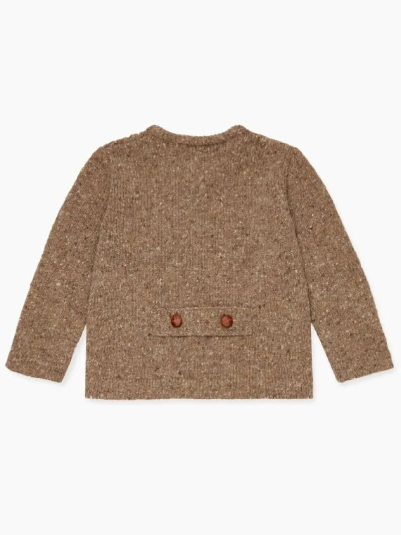La Coqueta Knitted Clothes & Accessories | Baby Boy^Taupe Zas Merino Baby Cardigan