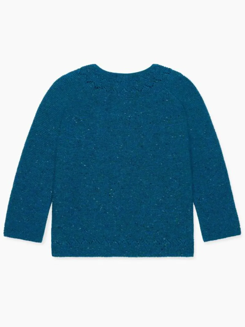 La Coqueta Jumpers & Cardigans^Teal Ivana Merino Girl Cardigan