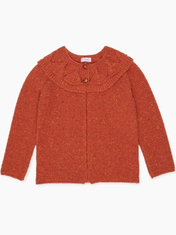 La Coqueta Jumpers & Cardigans^Terracotta Baena Merino Girl Cardigan