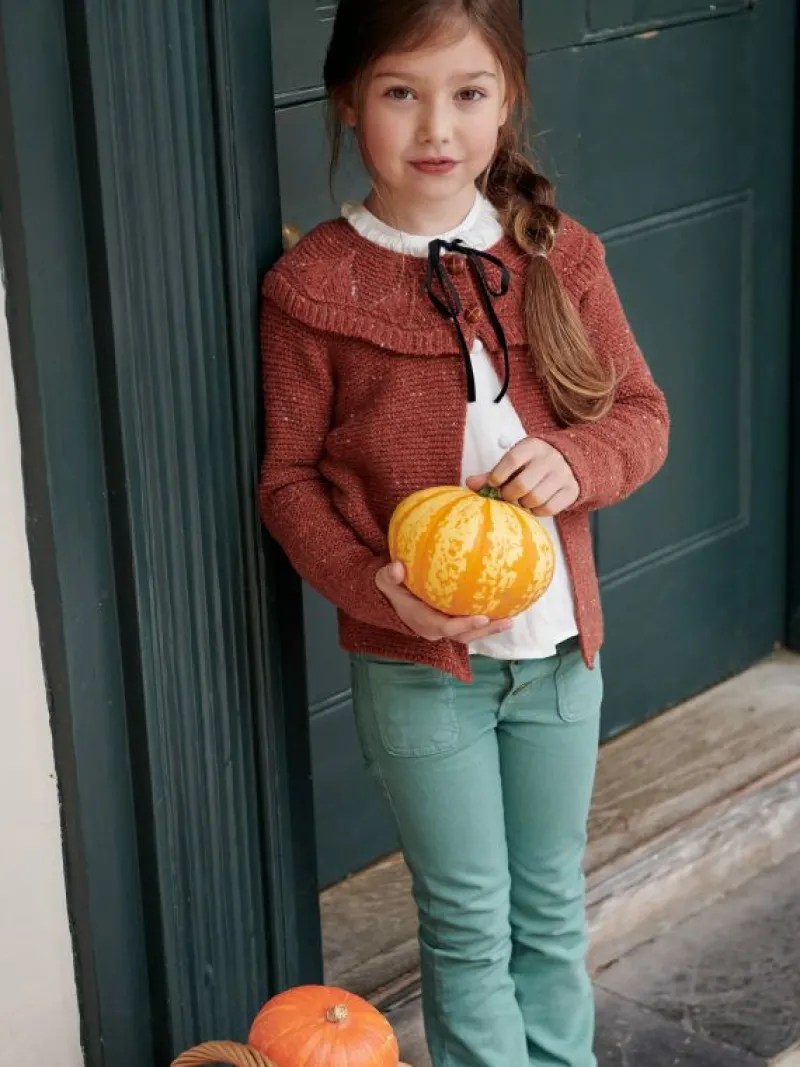 La Coqueta Jumpers & Cardigans^Terracotta Baena Merino Girl Cardigan