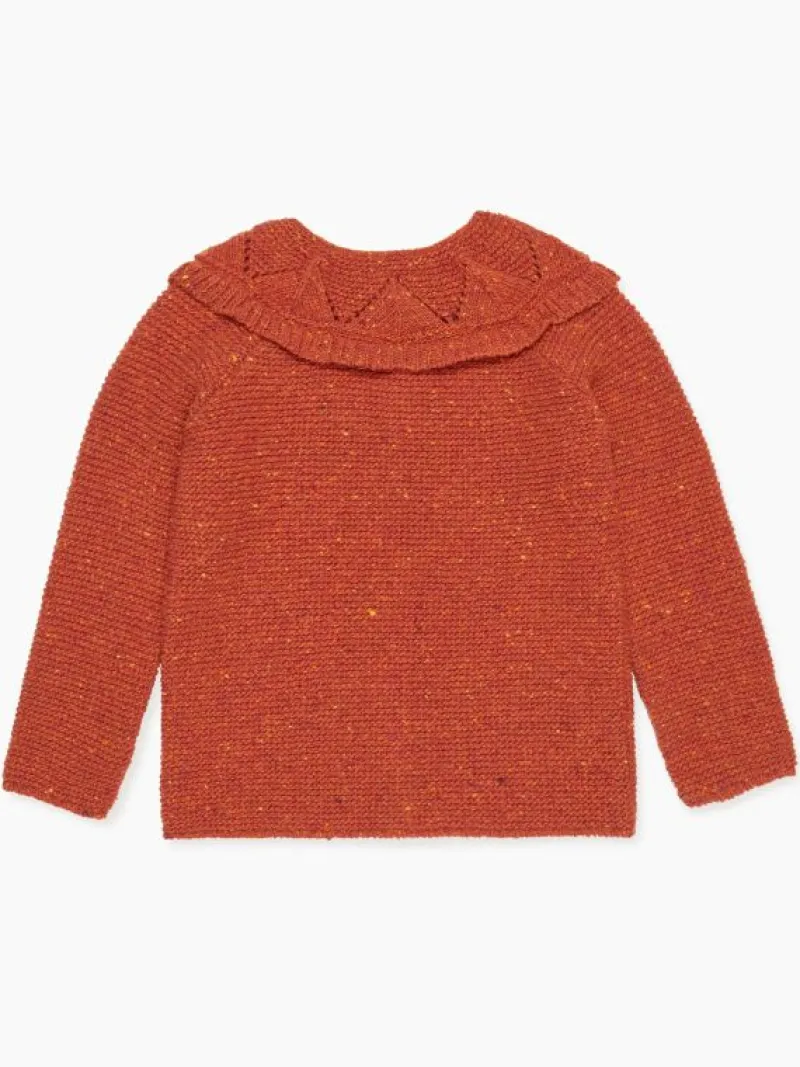 La Coqueta Jumpers & Cardigans^Terracotta Baena Merino Girl Cardigan