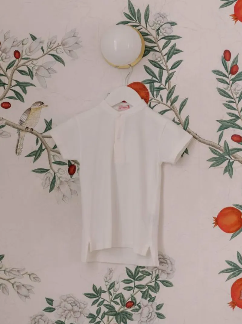 La Coqueta Shirts & Tops^White Alcon Boy Polo Shirt
