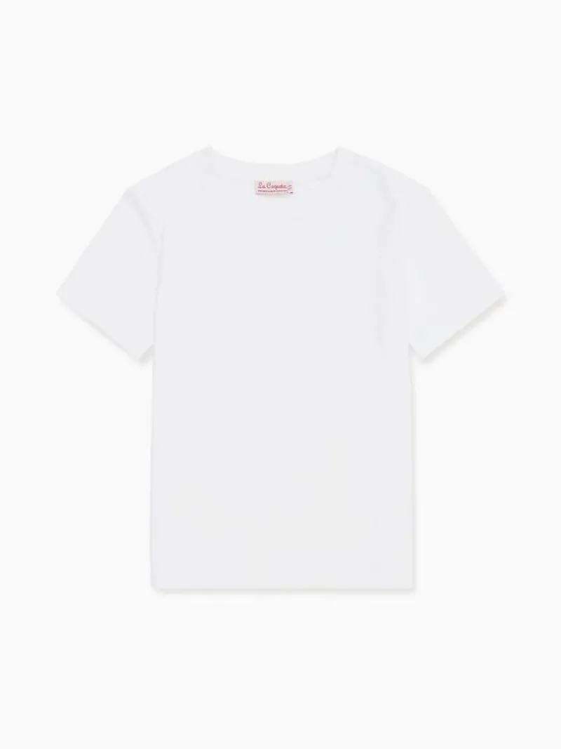 La Coqueta Shirts & Tops | Shirts & Tops^White Arturo Kids Cotton T-Shirt