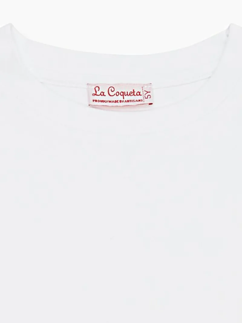 La Coqueta Shirts & Tops | Shirts & Tops^White Arturo Kids Cotton T-Shirt