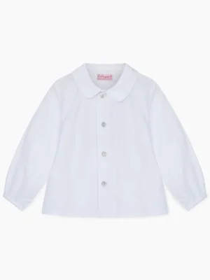 La Coqueta View All | Shirts & Tops^White Bara Long Sleeve Baby Shirt