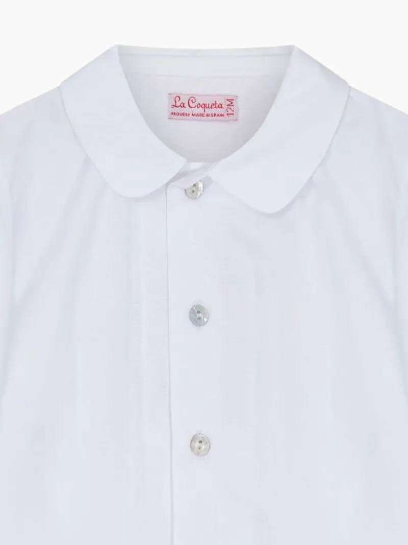 La Coqueta View All | Shirts & Tops^White Bara Long Sleeve Baby Shirt