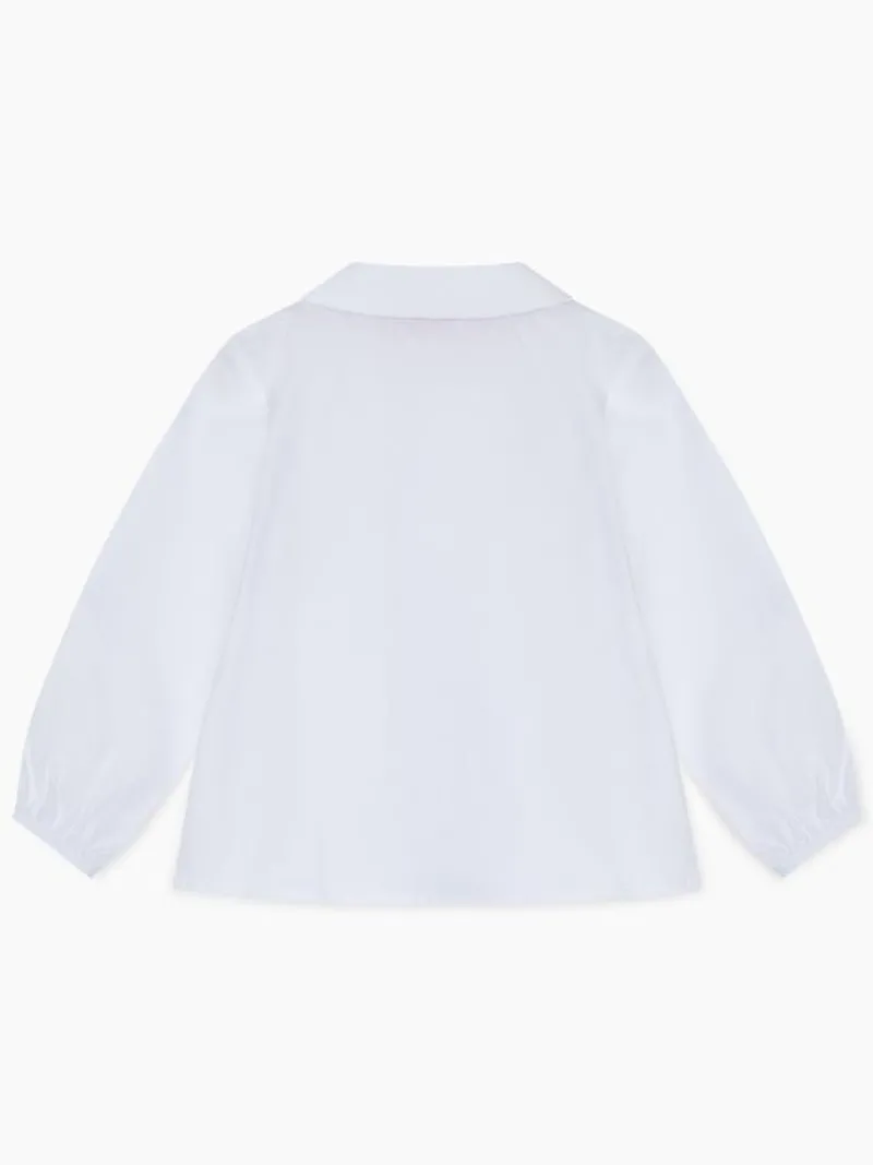La Coqueta View All | Shirts & Tops^White Bara Long Sleeve Baby Shirt