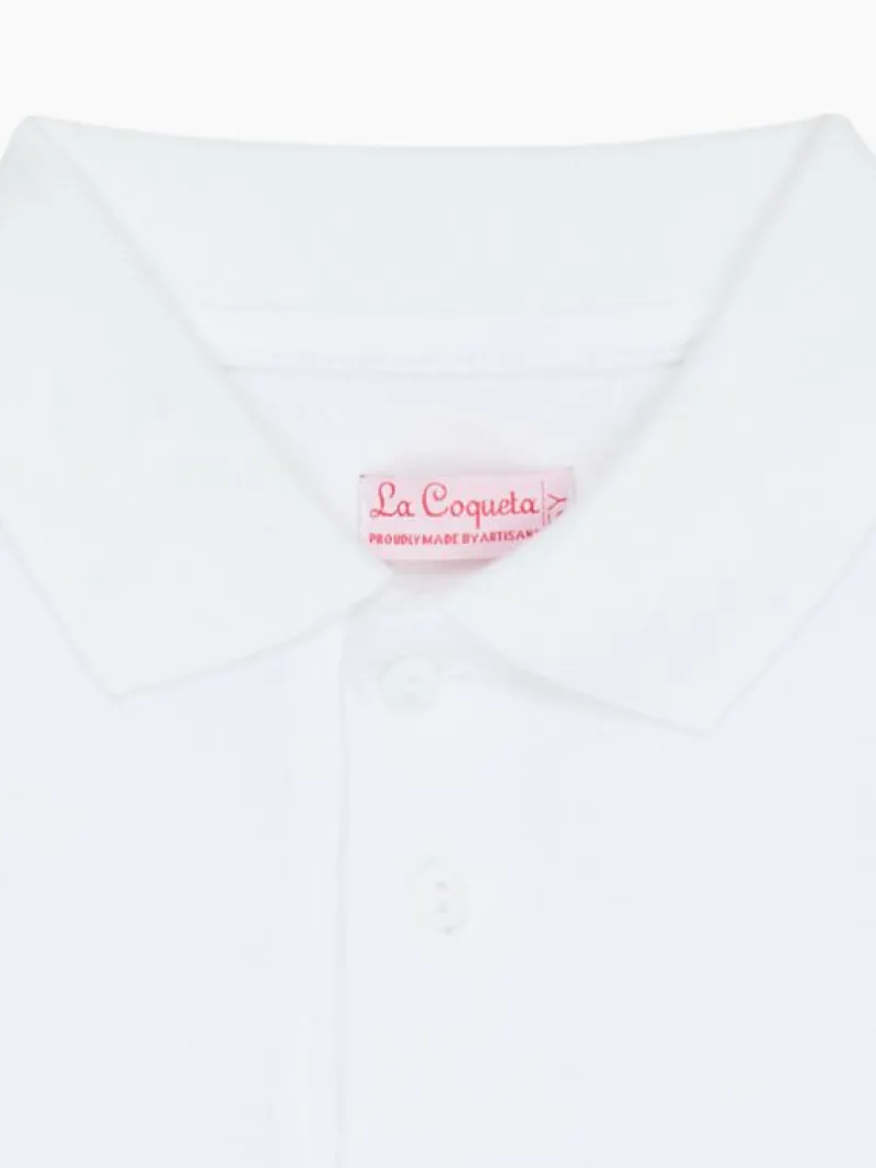 La Coqueta Shirts & Tops^White Camilo Boy Polo Shirt