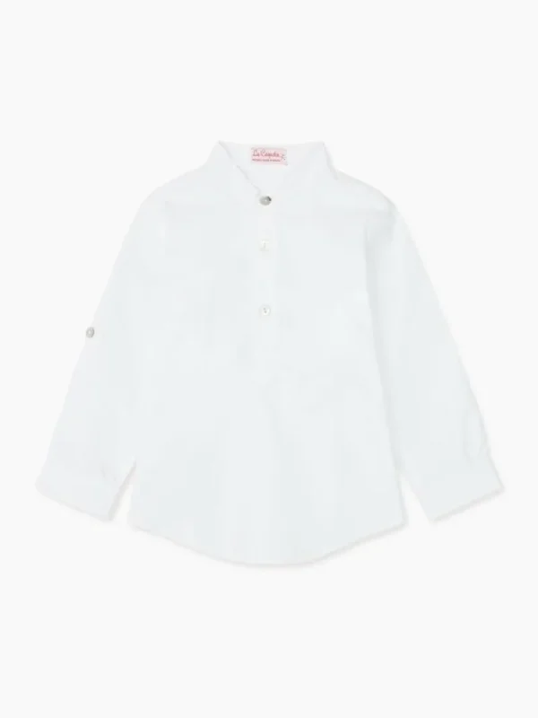 La Coqueta Shirts & Tops^White Jazmin Cotton Long Sleeve Boy Shirt
