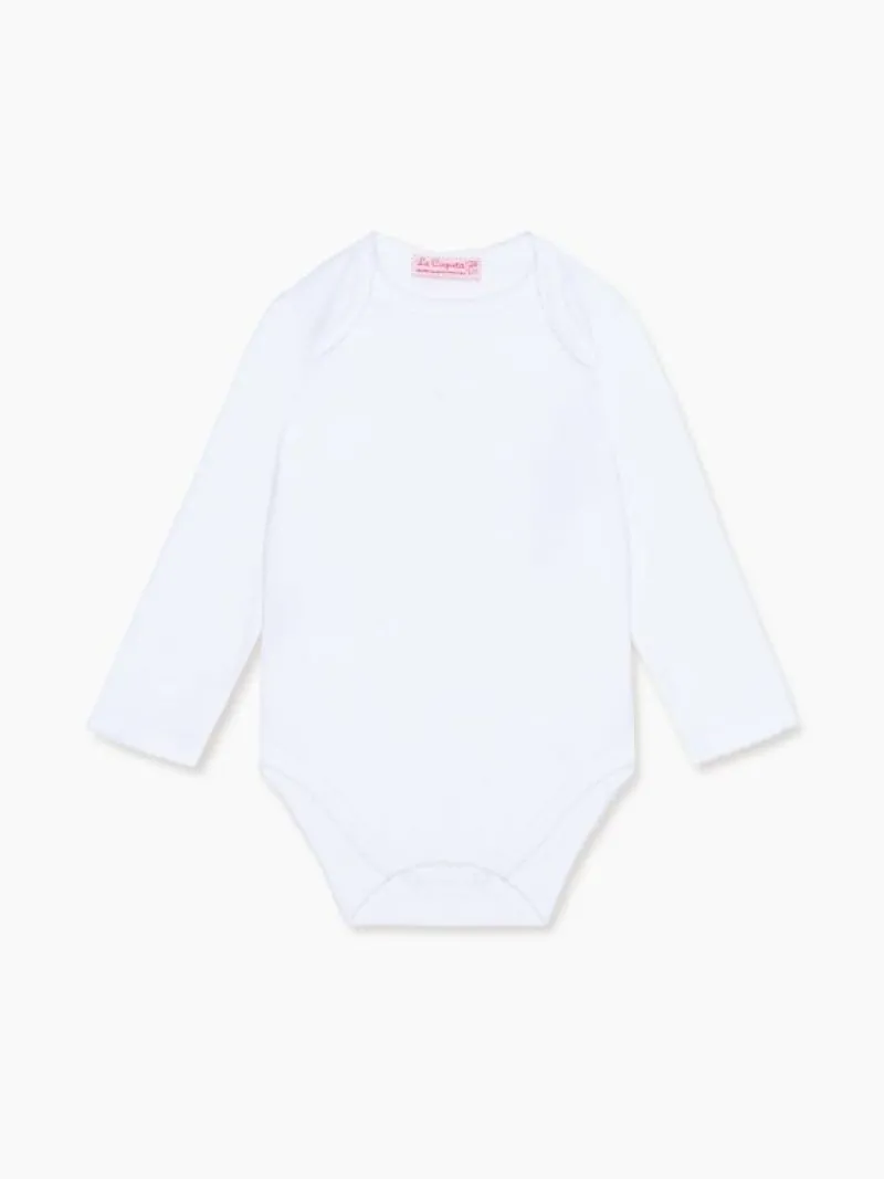 La Coqueta View All | Sleepsuits & Bodysuits^White Lonza Baby Body Vest