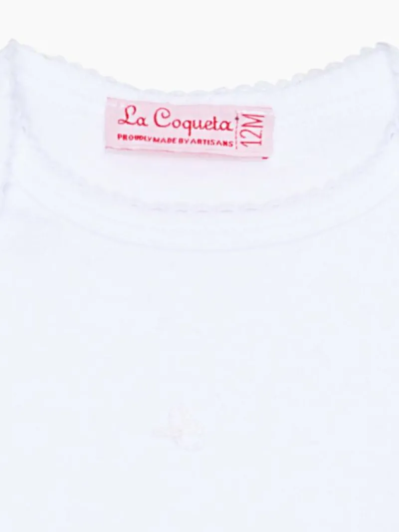 La Coqueta View All | Sleepsuits & Bodysuits^White Lonza Baby Body Vest