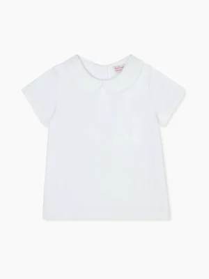 La Coqueta View All | Shirts & Tops^White Milo Cotton Baby Top