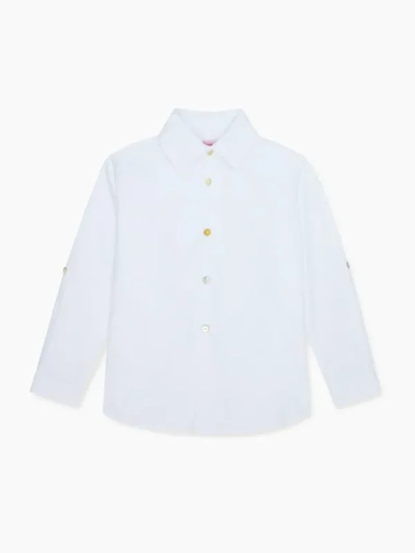 La Coqueta Shirts & Tops^White Nico Long Sleeve Boy Shirt