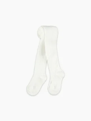 La Coqueta View All | View All^White Ribbed Kids Tights