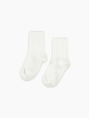 La Coqueta View All | Socks & Tights^White Ribbed Short Kids Socks