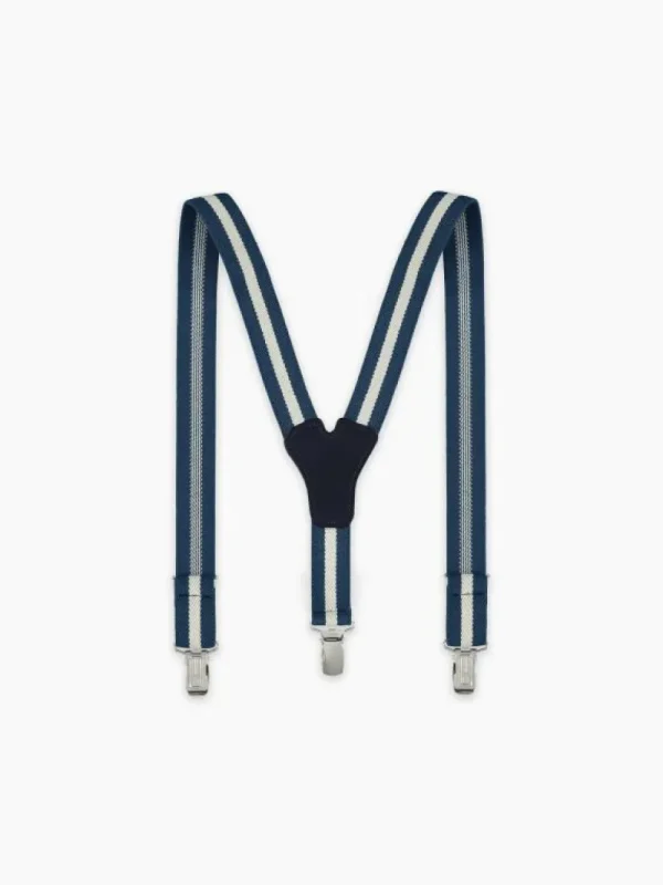 La Coqueta View All | Belts & Braces^White/Navy Striped Boy Braces